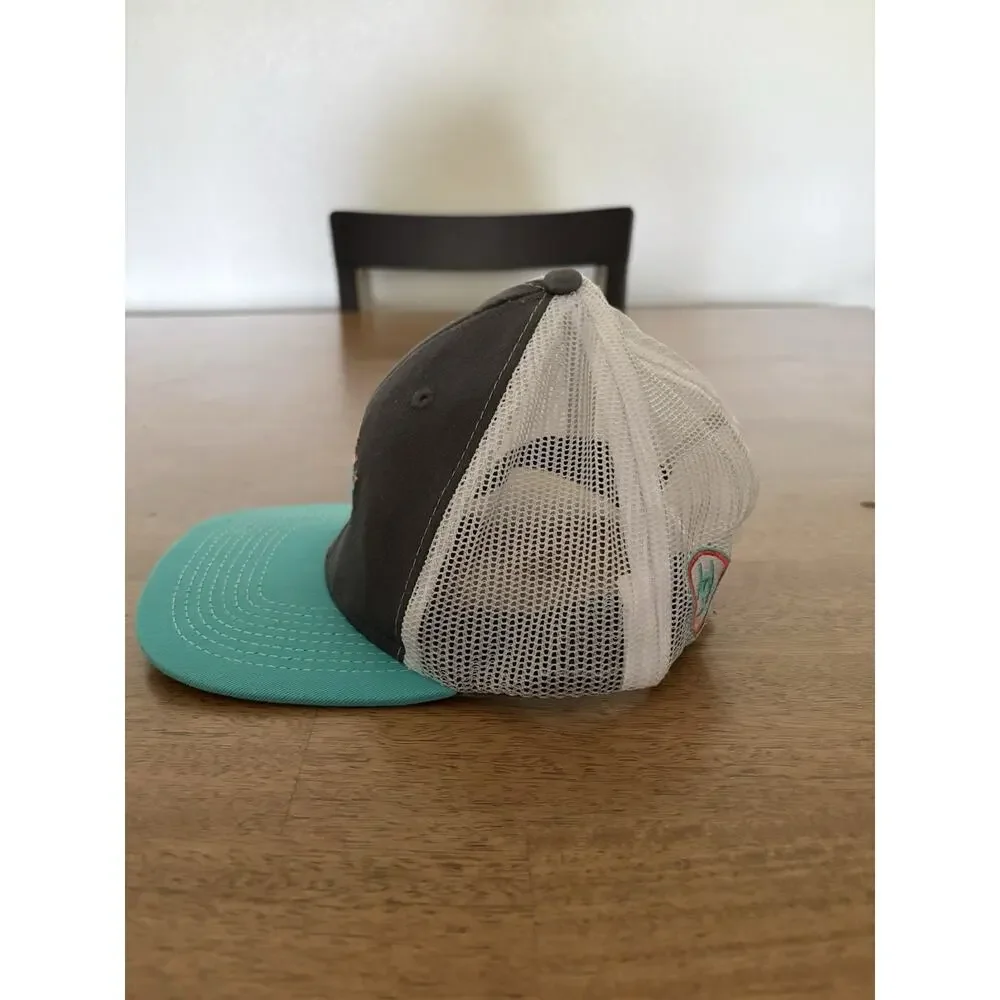 Ariat Youth Aztec Logo Ball Cap Gray Blue Adjustable Hat 1519006‎ Western
